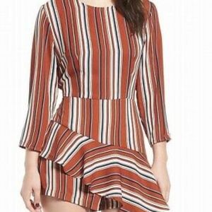 Lush Pinstripe Romper- Size Large Brown